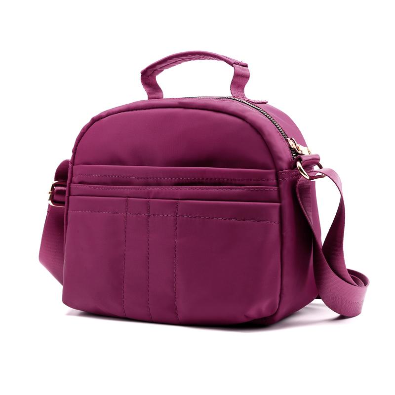 

Women Shoulder Bags Waterproof Casual Female Handbags Nylon Solid Color Relax Girls Zipper Closed Nylon Small Crossbody Mini Bag, Black