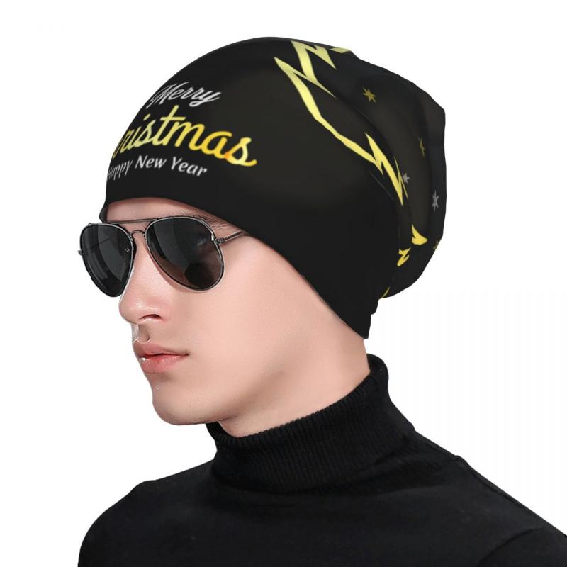 

Beanies Christmas Year Greetings Merry Mans Womens Knit Hat