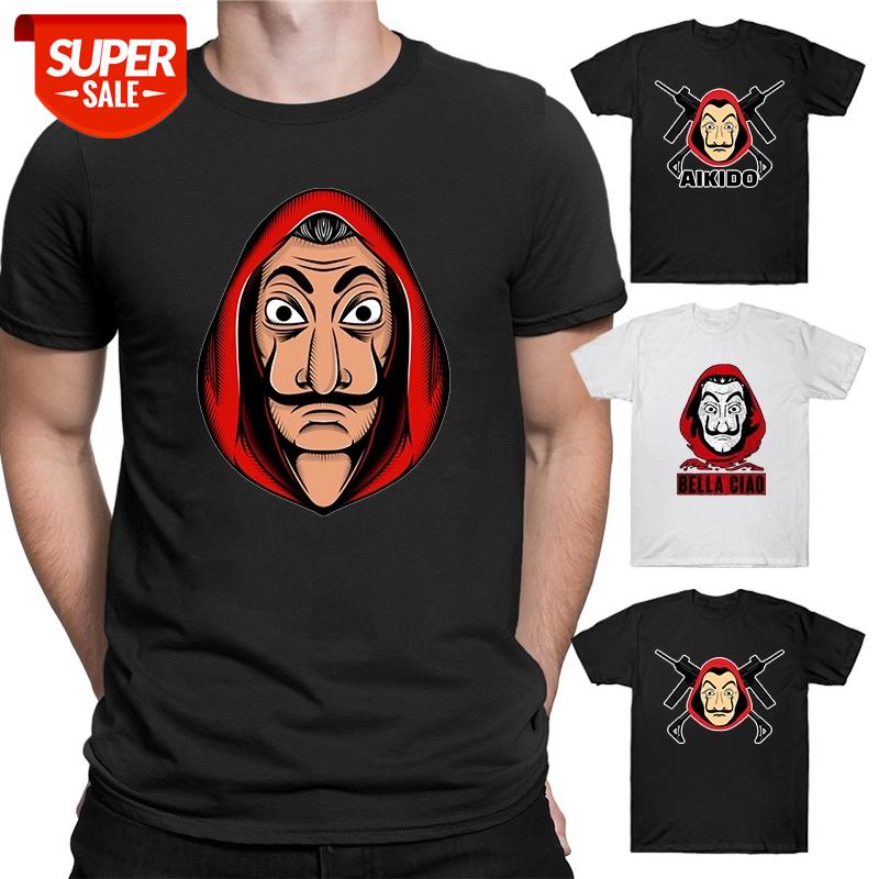 

House of Paper Money Heist La Casa De Papel Funny Design T Shirt High Quality Cotton Casual Short Sleeve Tops for Men #7V0Y, White;black