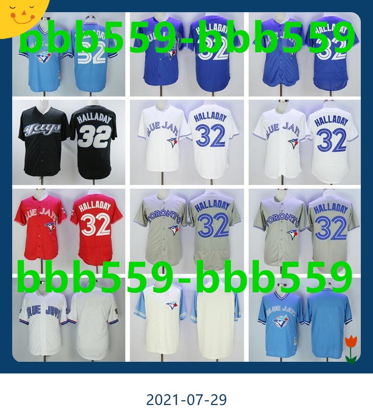 

1992 2008 Retire Baseball 32 Roy Halladay Jersey Vintage Flexbase Cool Base Pullover Blue White Red Grey Black Cooperstown Stitched Retro