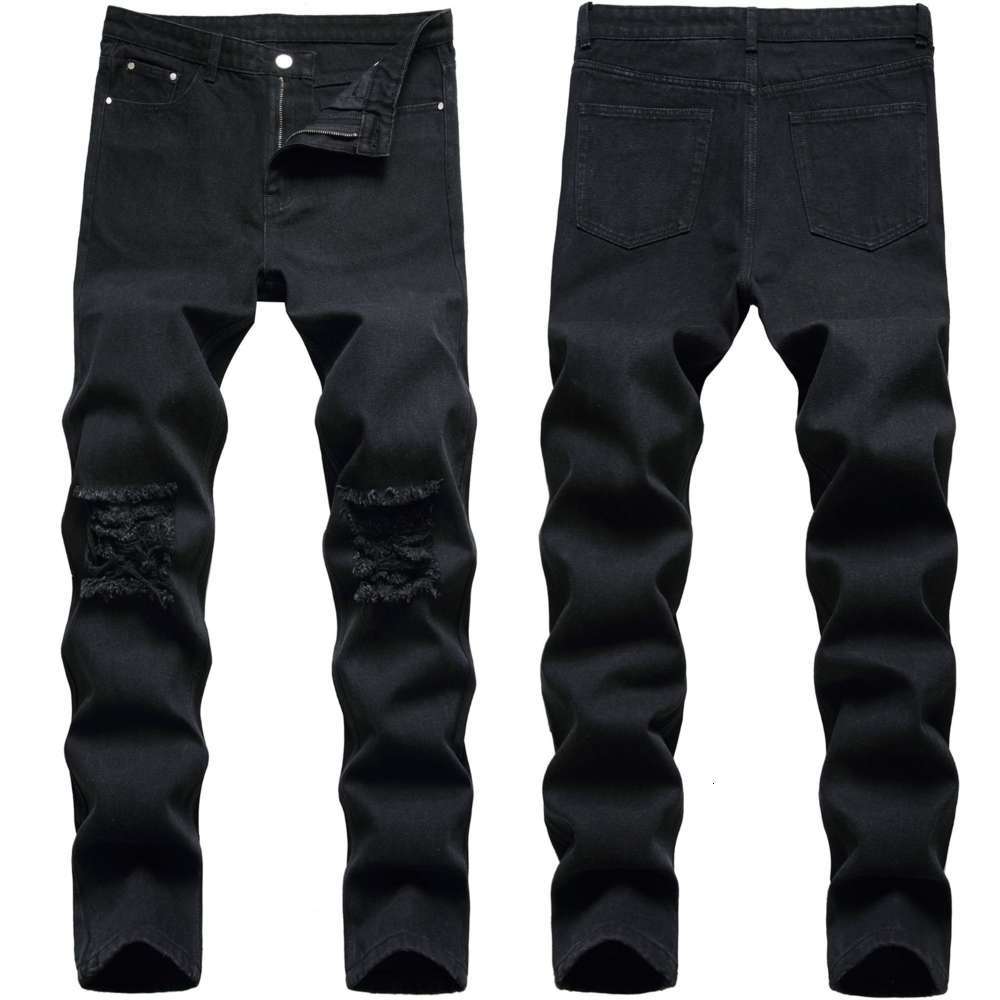

Black jeans fashion trend 2021 new autumn and winter men's pants with holes