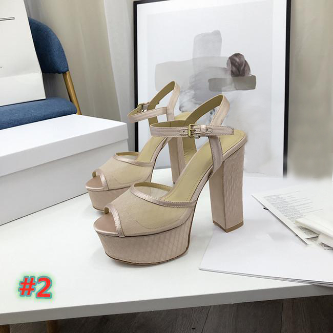 

Free delivery - classic high quality designer high heeled sandals gauze thick heeled women's shoes party professional sexy high heeled Sanda, Black
