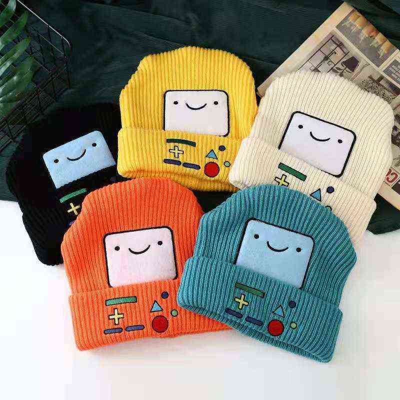 

2021 New Winter Male and Female Adult Korean Version Of Adventure Time BMO Cartoon Thickened Warm Woolen Hat Y21111, A12