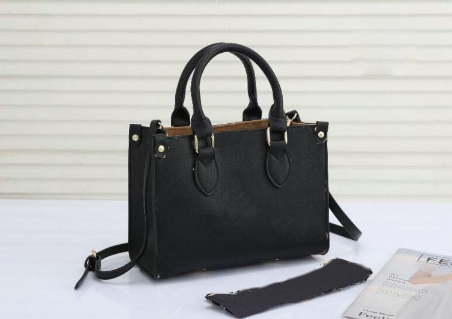 

luxurys designers Tote Silk scarves Shoulder Bag Leather Handbags Women Female Large Capacity Fashion Evening Shopping Bags, Black