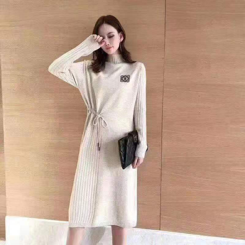 

2021 New Fashion Sweater Maxi Knit Fishtail Long Winter Es Plus Size Women Clothing Kkns, Black