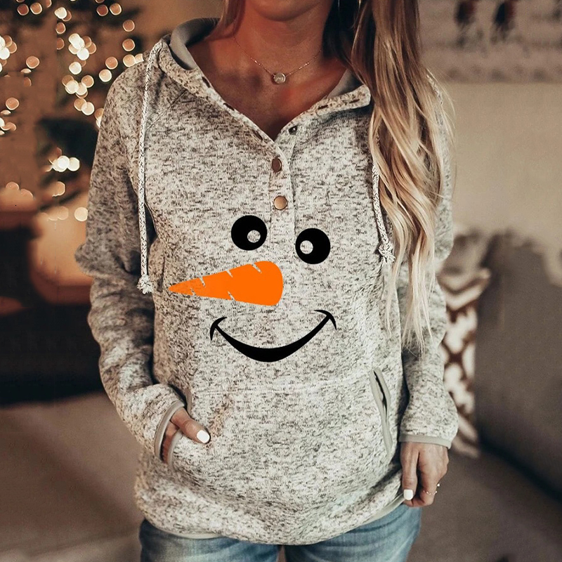 

2021 Gray Halloween Cartoon Skull Fun Letter Printed Buttons Hoodies Sweatshirt Women Loose Winter Tops Plus Size Vintage New Design 16iq, Style 5