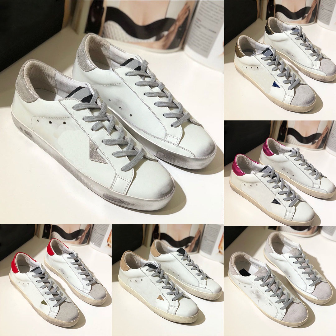 

Luxury Designer Golden Sneakers Italy Brand Super Star Shoes Men Women Trainer Sequin Classic White Sneaker Do-old Dirty Gooses Casual Shoe, 18
