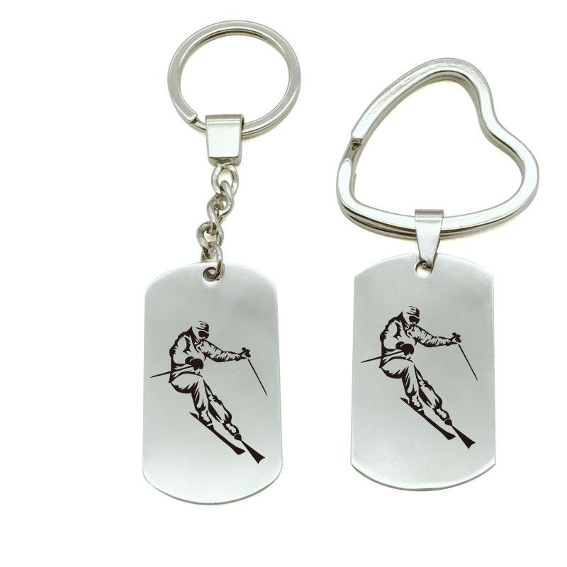 

Keychains Skiing Sports Key Chain Men Women Trinket Car Ring Keychain Jewelry Gift Metal On Bag S9-0464