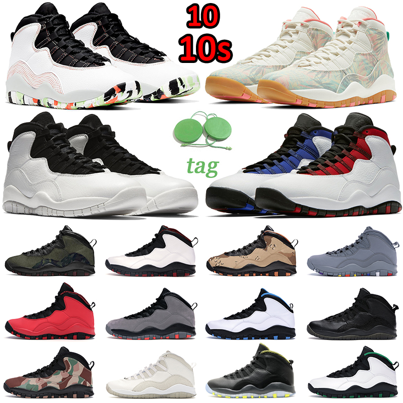 

Men 10 10s Jumpman Basketball Shoes OVO Black White Desert Camo Smoke Grey Infrared Cement Orlando Chicago Fusion Red Mens Trainers Sports Sneakers