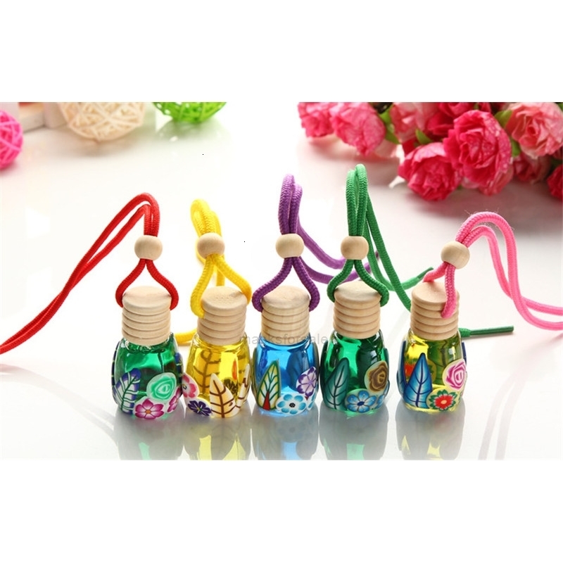 

Hanging Diffuser Glass Bottle Air freshener Perfume Car bottle For Car Aromatherapy Remove smell Empty glass bottle Z08G