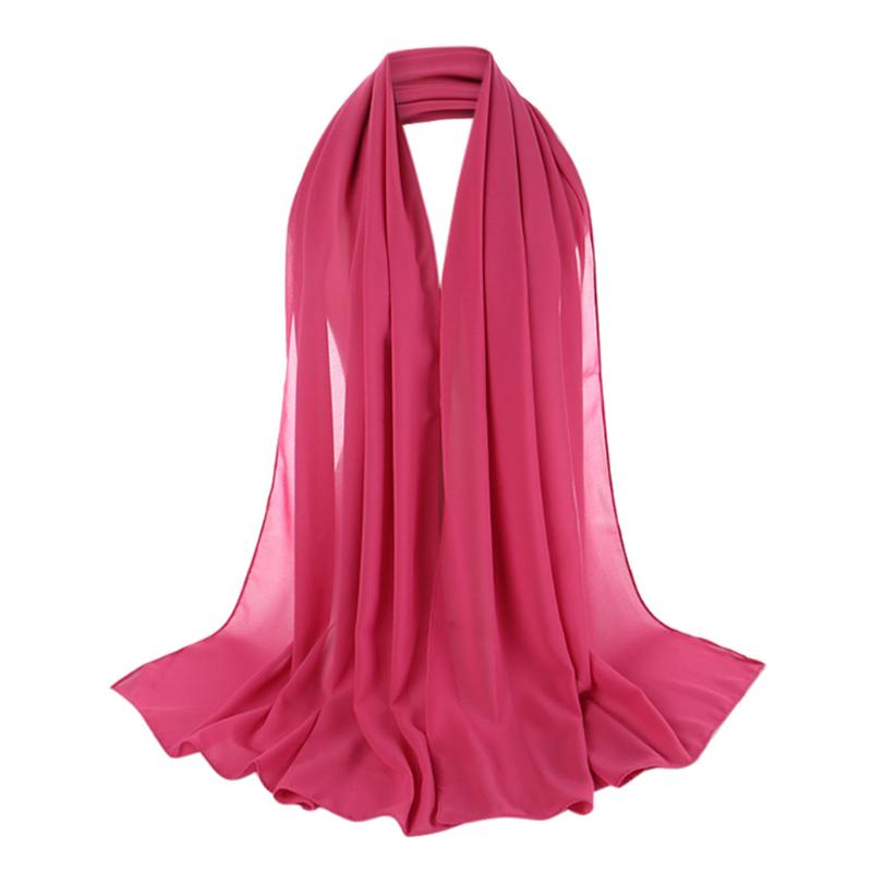 

25# Women Chiffon Scarfs Solid Color Head Scarf Pearl Hijab Lightweight Fashion Hair Scarf Floral Print Lady Silk Neck Scarves