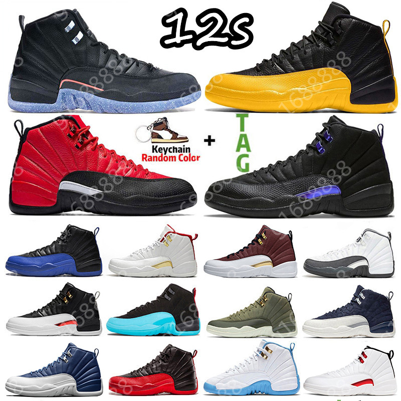 

Top Quality 12 12s XII Mens Basketball Shoes Sneakers Twist royalty utility University Gold Flu Game Indigo Dark Concor FIBA Gym Red Outdoor Sports Trainers US 13, White sock