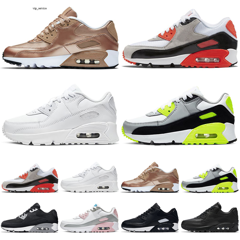 

AM Run Shoes Hyper Blue Teal Kids Shoes Light Smoke Grey Pink Metallic Silver Triple White Aurora Green Volt Barely Children Sneakers, Color 1