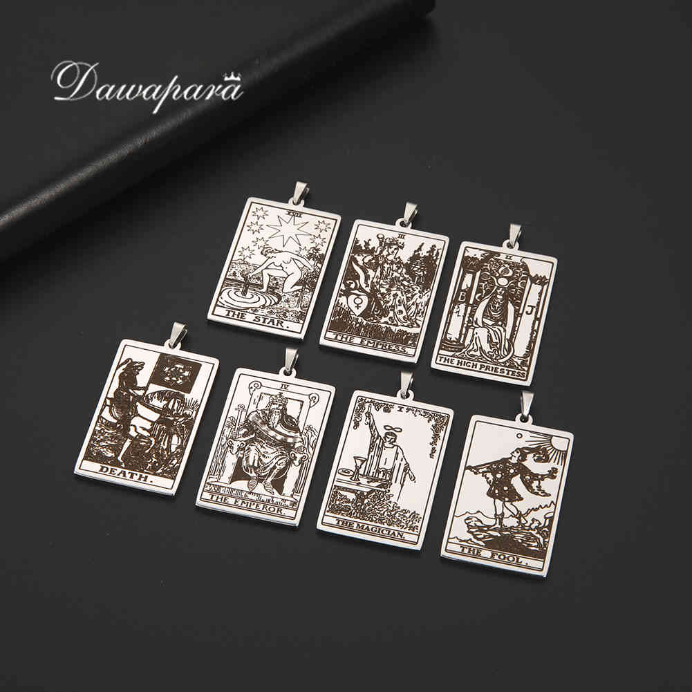 

yutong Dawapara The Major Arcana Tarot Cards Vintage Amulet Pendant for Necklaces Accessories Wholesale Stainless Steel