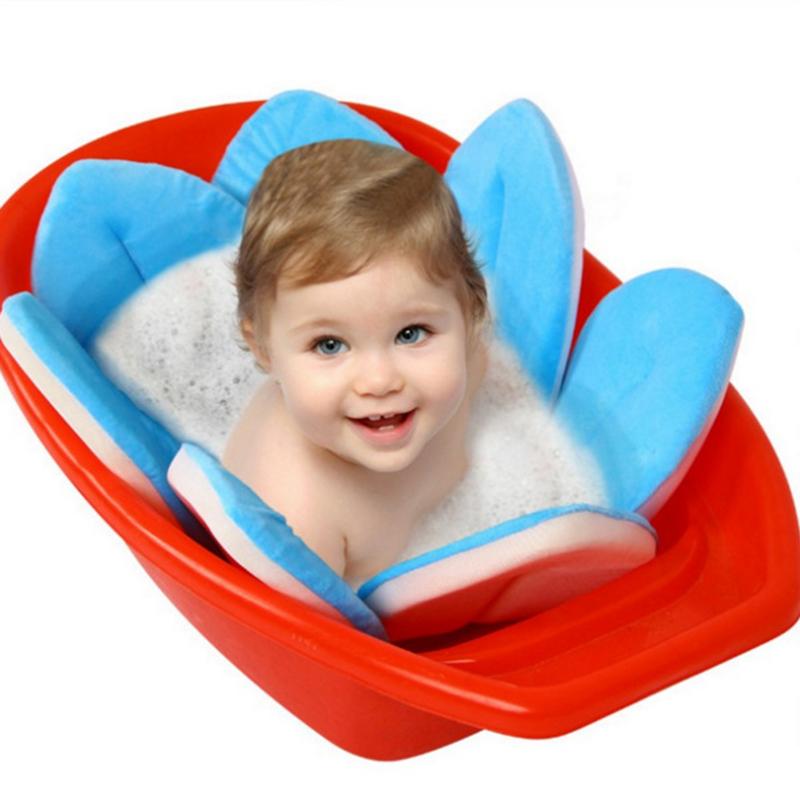 

Bathing Tubs & Seats Baby Bathtub Foldable Born Flowers Shape Bath Supplies Soft Mat Blanket Lovely Protection