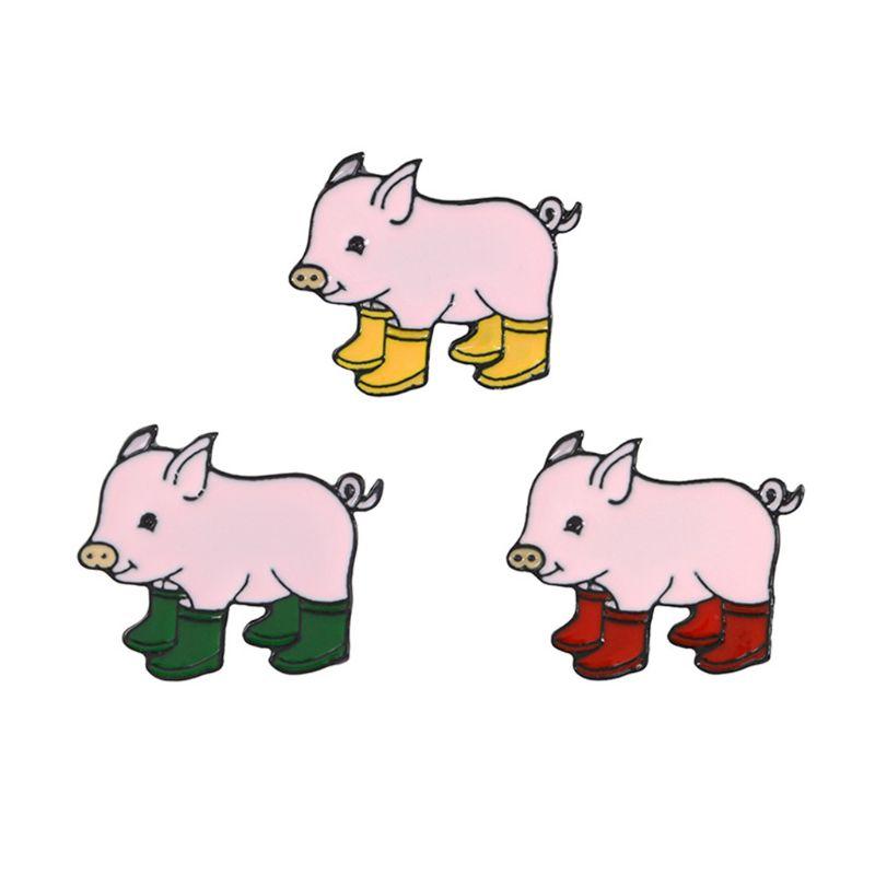 

Pins, Brooches Cartoon Cute Pig Wearing Shoes Alloy Brooch Lightweight Clothes Pin Badge Enamel Lapel Dresses Hat Scarf Decor Accessory U2JF