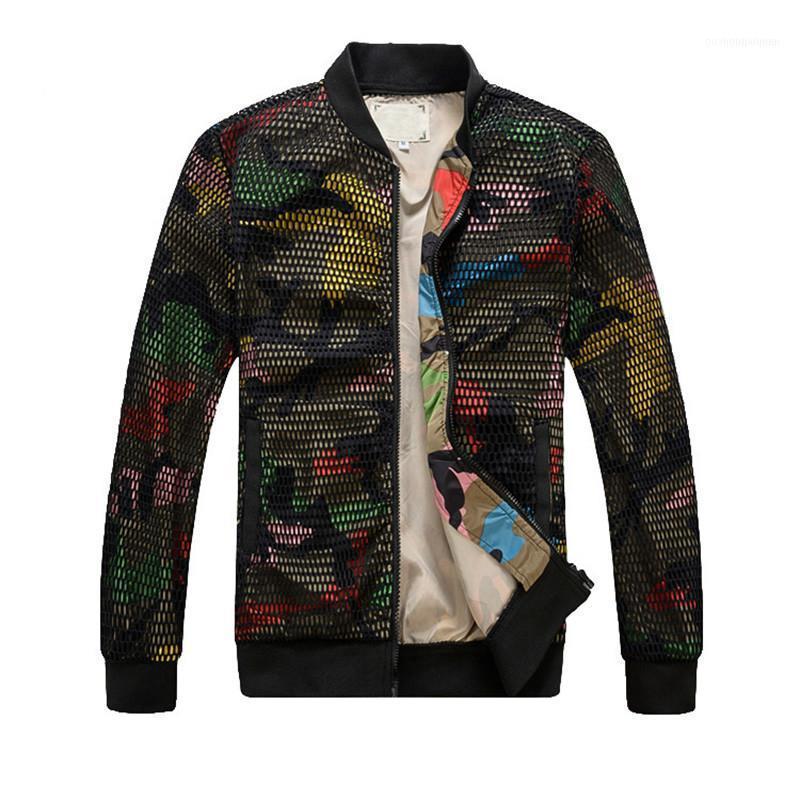 

Men's Jackets Fashion Mens Camouflage Bomber Jacket Hollow Out Desige Slim Fit Camo Windbreaker Baseball And Coat For Men1, Black