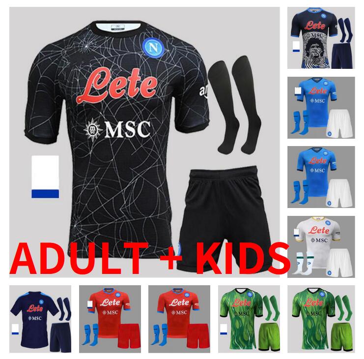 

21 22 maglie Napoli Goalkeeper soccer jerseys Halloween Naples football shirts 2021 2022 Osimhen KOULIBALY Lozano camiseta INSIGNE Maradona adult kids kit FABIAN