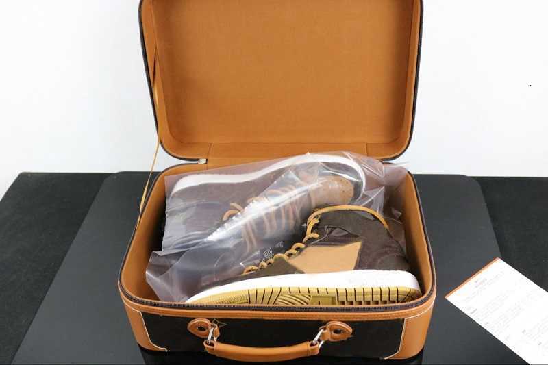 

Free DHL Ship OFF black brwon 1 1s mens basketball shoes three limited fashion sneakers trainers sports shoe with suitcase size 40-46, Grey