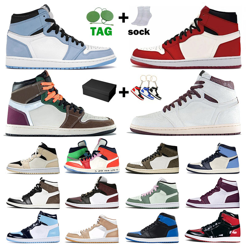 

With Box Basketball Shoes Mens Womens Jumpman 1 1s High University Blue Mid Tan Gum Syracuse Dutch Green Seafoam Pink Cactus Jack Hand Crafted Sneakers Trainers, B3 36-46 university blue