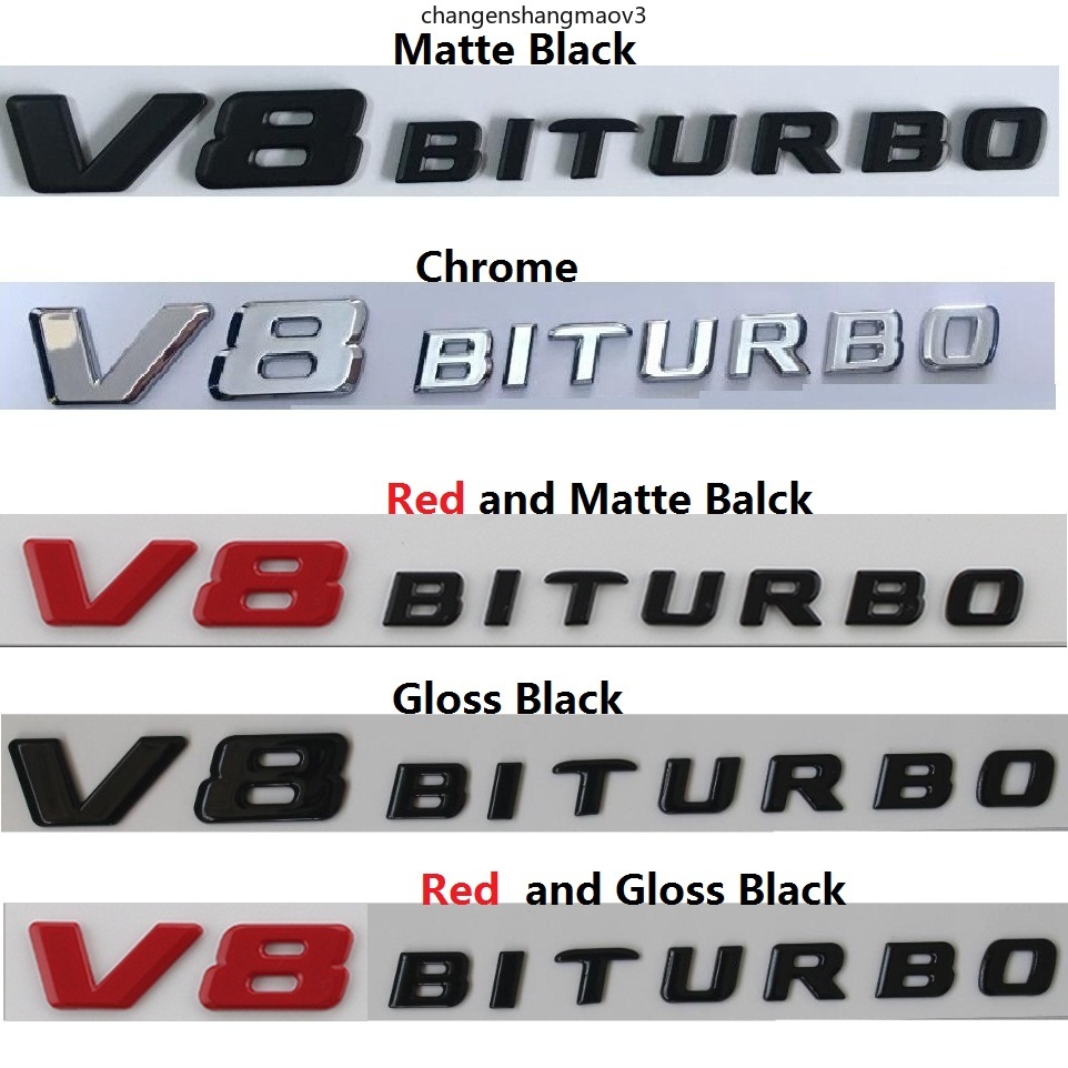

For Mercedes Benz E63 C63 CLS63 GLE63 S63 G63 GL63 S63L SL63 GLS63 GLC63 S AMG V8 BITURBO Fender Emblems Badges Emblem Sticker