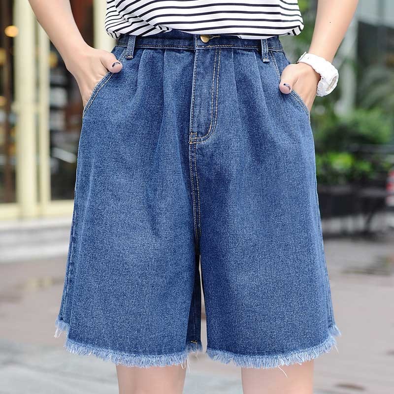 

2021 New Summer Elegant Denim Shorts Sexy Women Short Casual Jeans the Line of Belt High Leg Broad Border Bermuda Girls'clothes Jdrg, Deep blue
