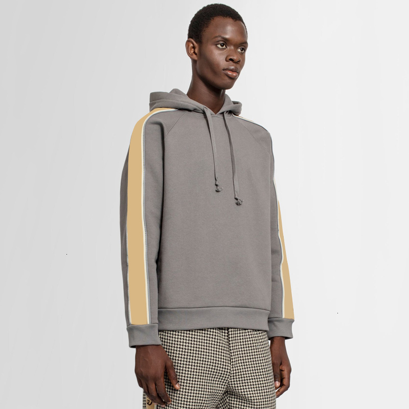 

20SS Made In Italy Reflective Sleeves Hoodies Fashion End Pullover Hooded Sweatshirt Men Women High Street Sweater Outdoor HFYMWY394VBI1, Black