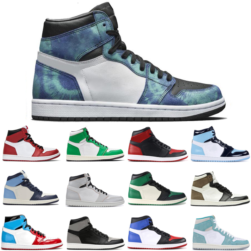 

Cheap jumpman 1 1s men women basketball shoes Dark Mocha unc obsidian Gold toe pine green athletic mens womens trainers sports sneakers, #4 unc patent