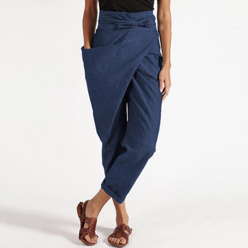 

Women's Pants & Capris Office Design Lady Black Suit Women Irregular Pockets Streetwear Solid Color High Waist Cropped For Dating, Black;white