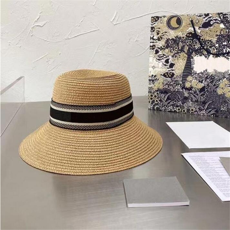 

Designer Cap Bucket Hat Fashion Men Women Fitted Hats High Quality Straw Sun Caps, Khaki