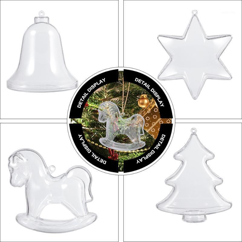 

Party Decoration 8pcs Transparent Hanging Xmas Tree Clear Plastic Bell Ornament Gift