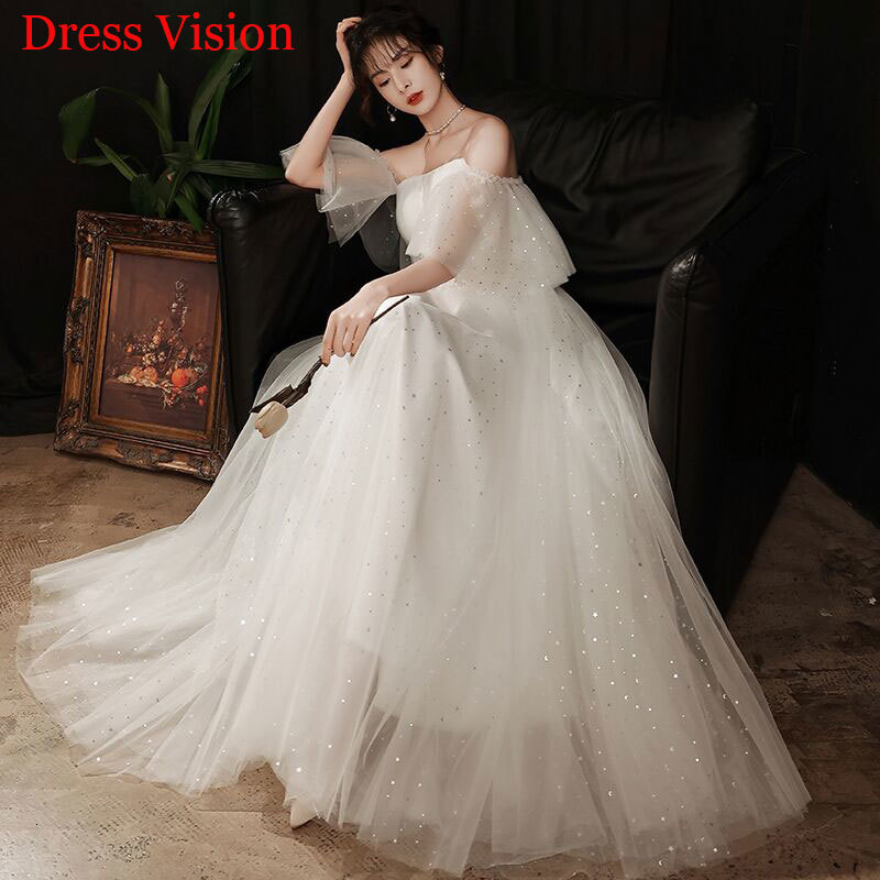 

2021 Off the Shoulder Wedding Vestidos Vestido Noiva Party Gowns A-line Robe De Mariage J1o6, Same as image