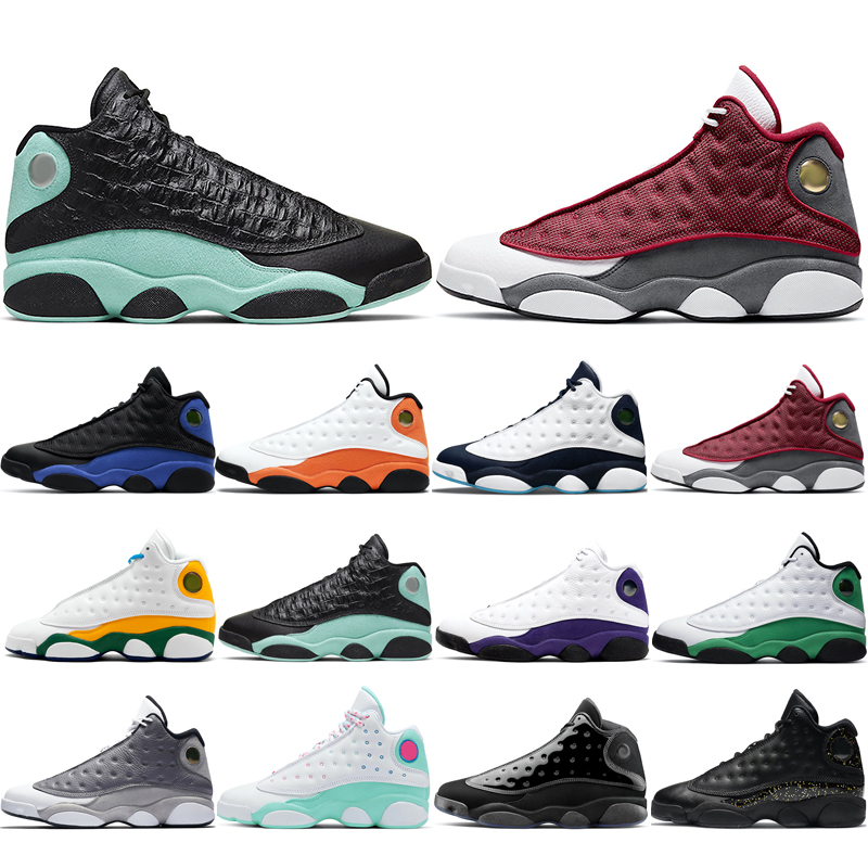 

Popular man basketball shoes 13s Hyper Royal Atmosphere Grey Aurora Green Cap and Gown Gold Glitter Island Lakers Lucky Obsidian Playground Top quality wholesale