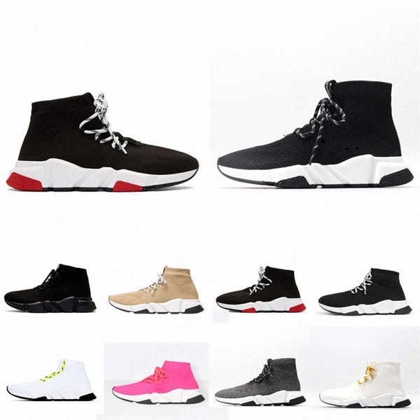 

Speed lace up 2.0 trainer men women balanciaga balenciaca balenciga sneakers trainers sock boots socks boot Clearsole fashion tennis shoes jogging, Black