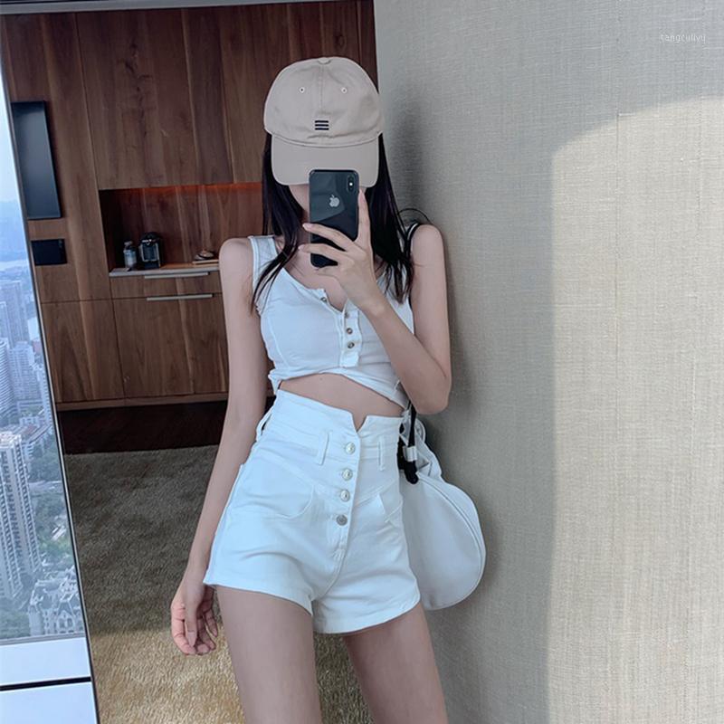 

White High Waist Jeans Woman Shorts Casaul Ripped Sexy Women Pants Streetwear Clothing Korean Trousers WPY3078 Women's, Blue