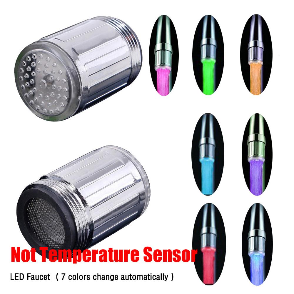 

LED Water Faucet Stream Light 7 Colors Changing Glow Shower Change Color for Kitchen Bathroom EPACKET free
