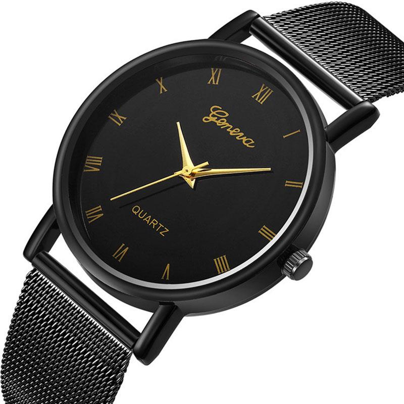 

Wristwatches 2021 Fashion Unisex Bracelet Couple Watches Analog Quartz Clock Mesh Steel Women Hour Relogio Feminino Lover Watch, White