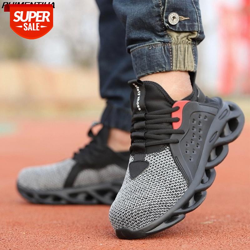 

Dropship Steel Toe Safety Shoes For Men Breathable Lightweight Work Shoes Anti-puncture Non-slip Work Boots Fashion Sneakers #y37f