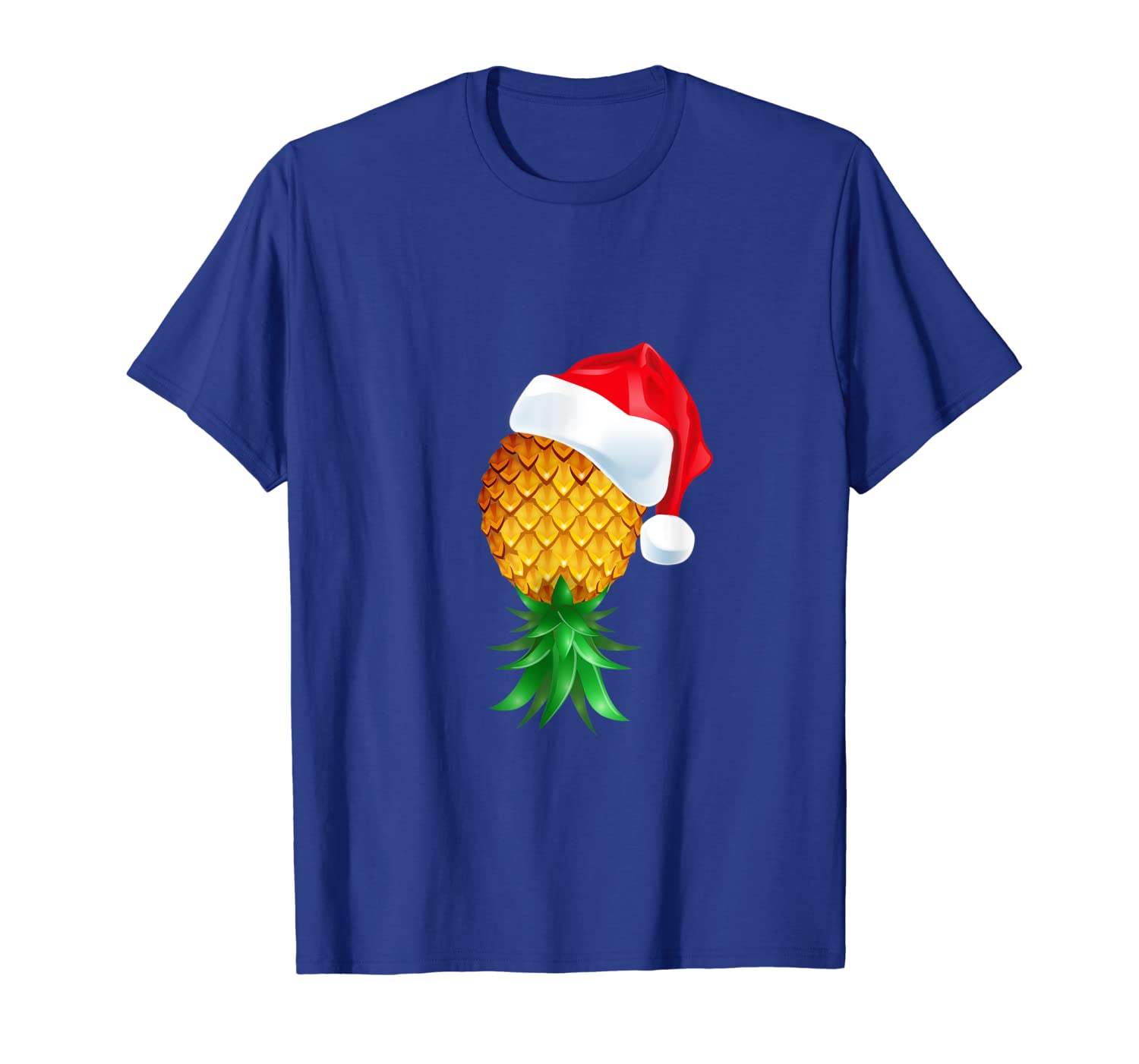 

santa hat swinger upside down pineapple t-shirt, White;black
