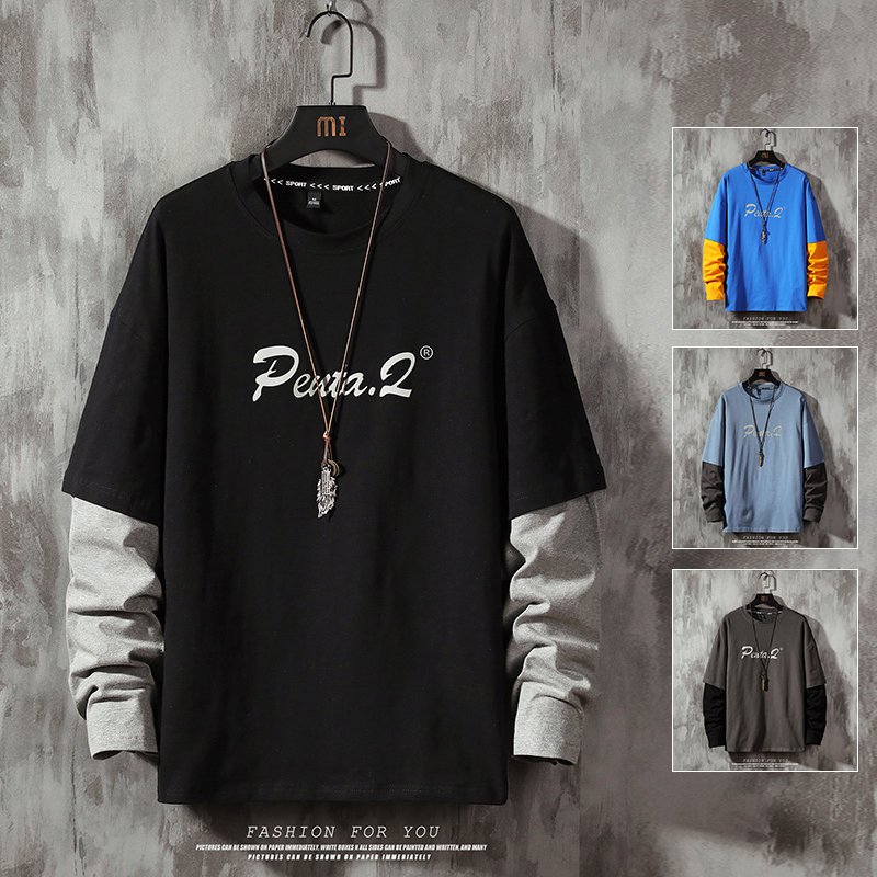 

2021 New Patchwork Sweatshirt Men Sweatshirts Mens Color Block Print Streetwear Male Korean Funny Clothing Plus Size Bh46, Gray