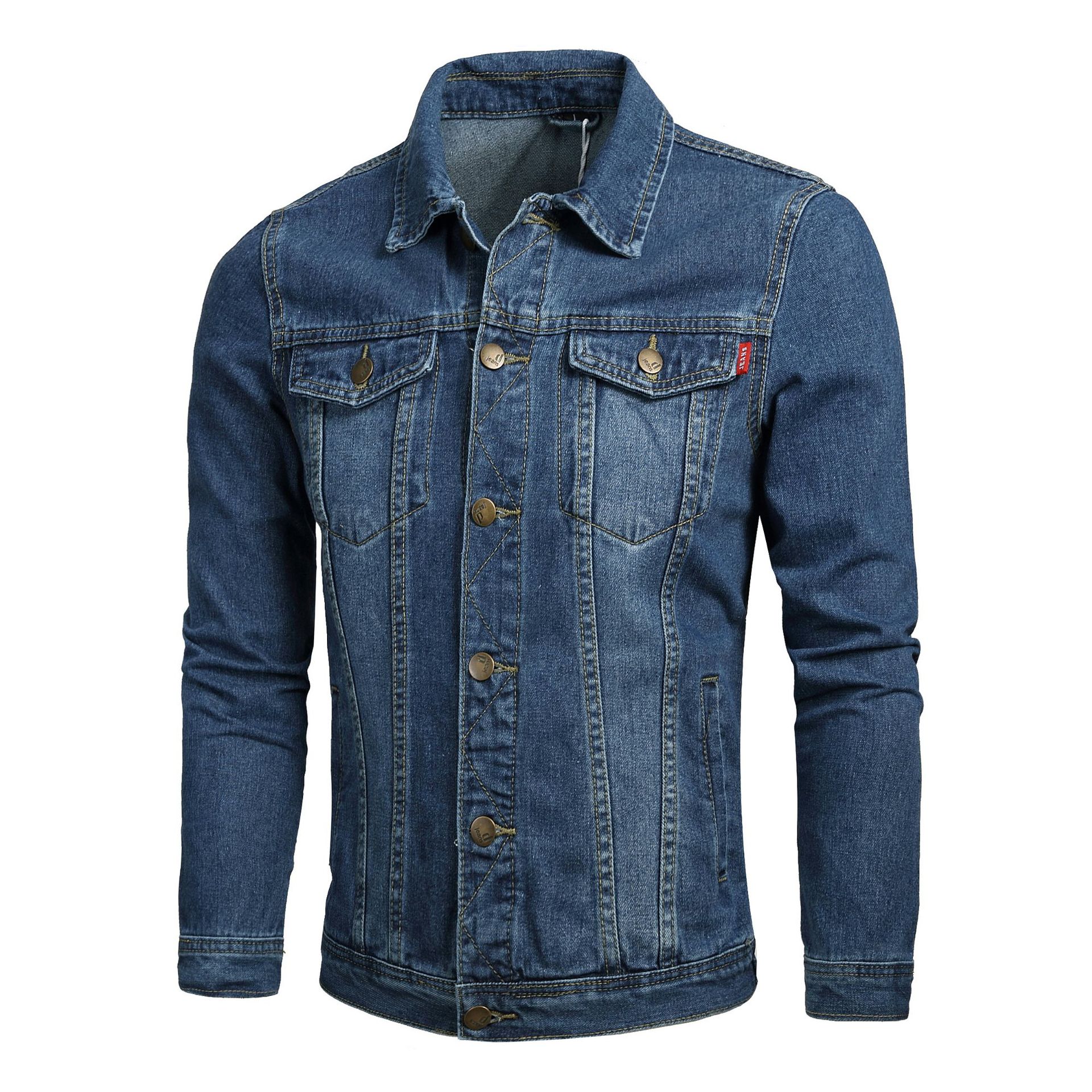 

Jeans Jakcet Men blue black denim Jackets Male Spring Autumn Clothing Streetwear Casual Slim Fit jean Coat