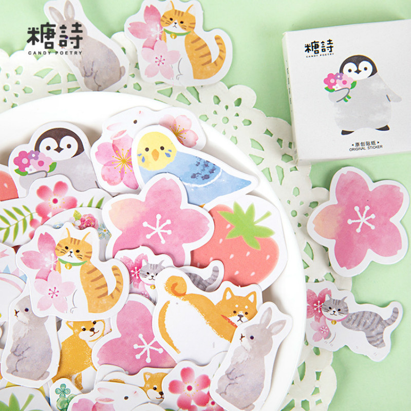 

3Pieces/Lot 45pcs/box Lovely Garden Animals Decorative Adhesive Tape Masking Tape For Stickers Scrapbooking DIY Stationery Tape 2016