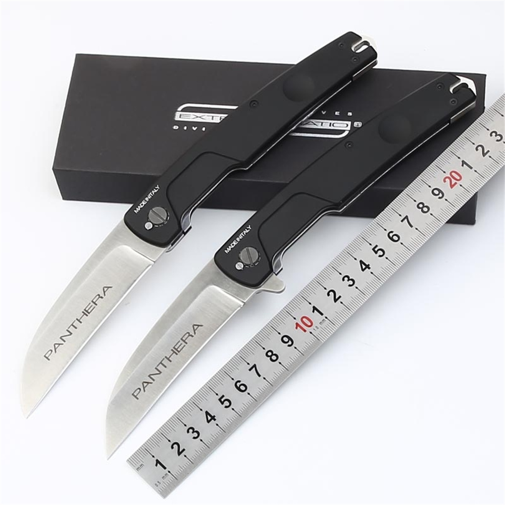 

outdoor camping folding knife N690 blade 6061 aluminum alloy handle double action edc tactical hunting pocket tool