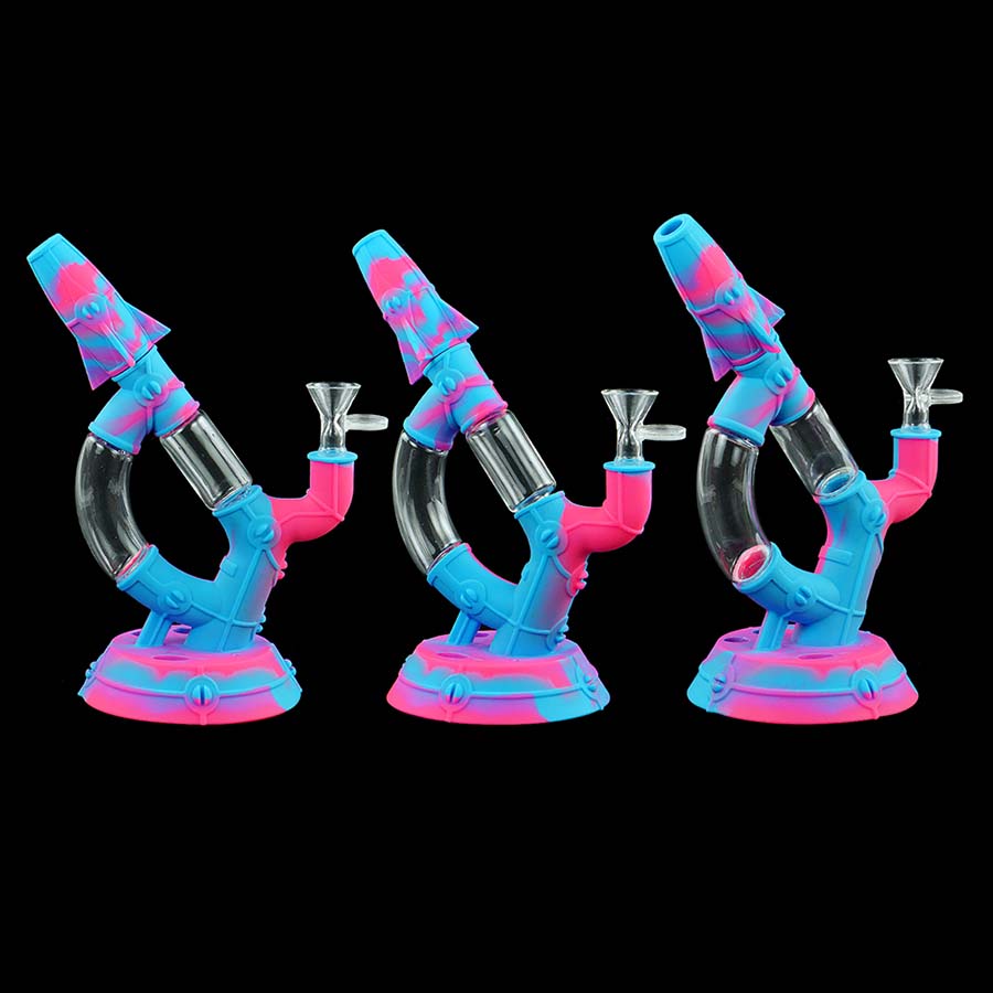 

8.9 inch glass water pipe bubbler silicone pipes heat smoking water pipe oil rigs bubbler smoking pipe