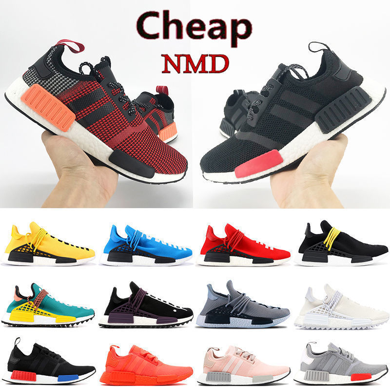 

Shoes NMD Human Race R1 HU Pharrell black red Europe Exclusive cream white Tactile Green blanch blue men women sneakers, Bubble wrap packaging