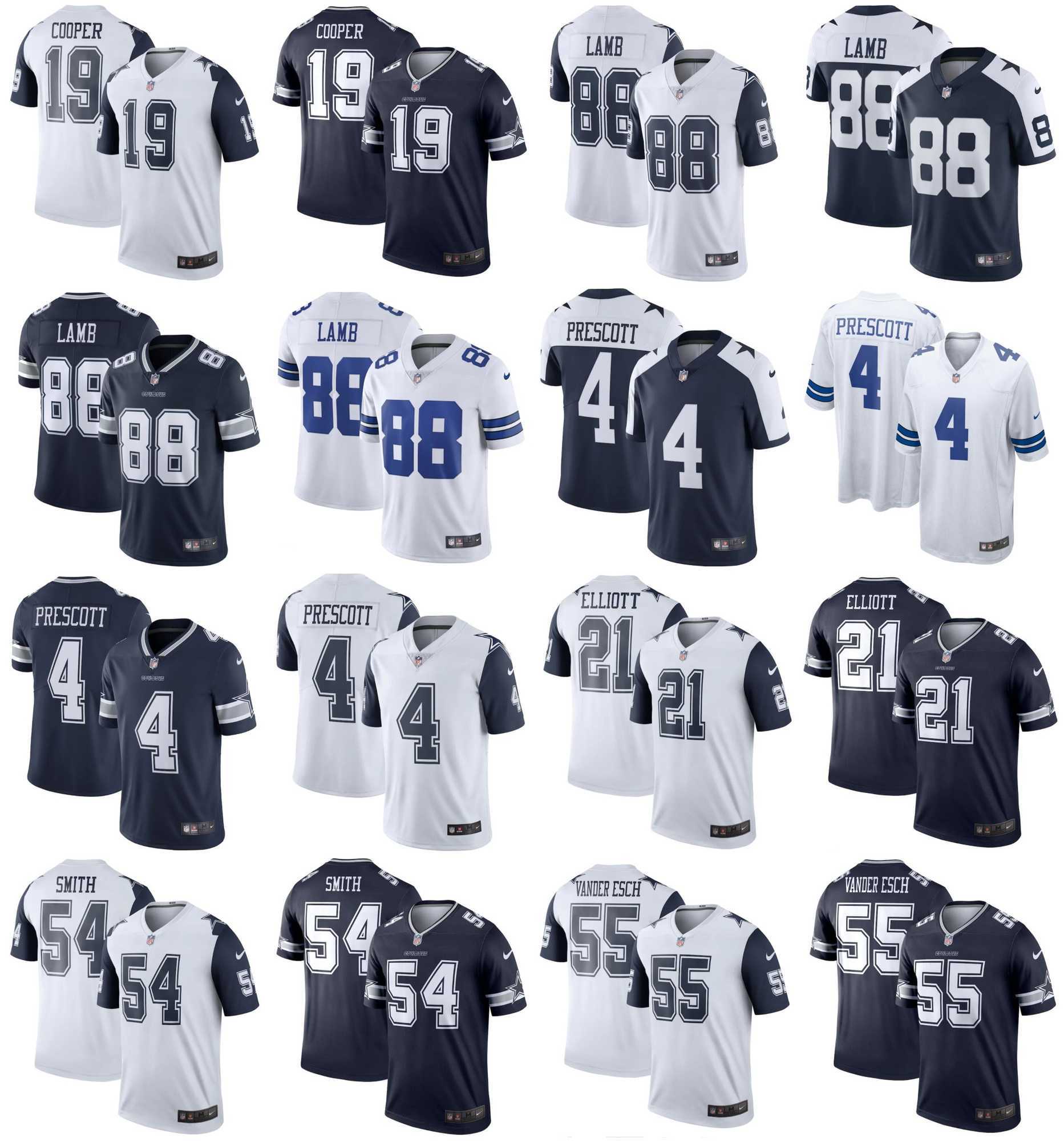 

2021 American Football Jerseys Dallas Cowboys Jersey CeeDee 88 Lamb Amari 19 Cooper Dak 4 Prescott Ezekiel 21 Elliott Jaylon 54 Smith Stitch, Black;red