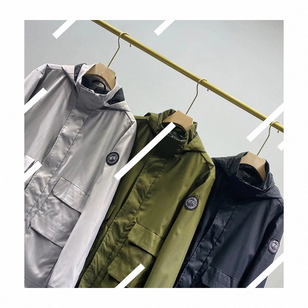 

CANADA Hooded Jacket GOOSE 2021 fall winter logo fashion jackets varsity college Designer coat windbreaker whole sale men women mens womens, Black;brown