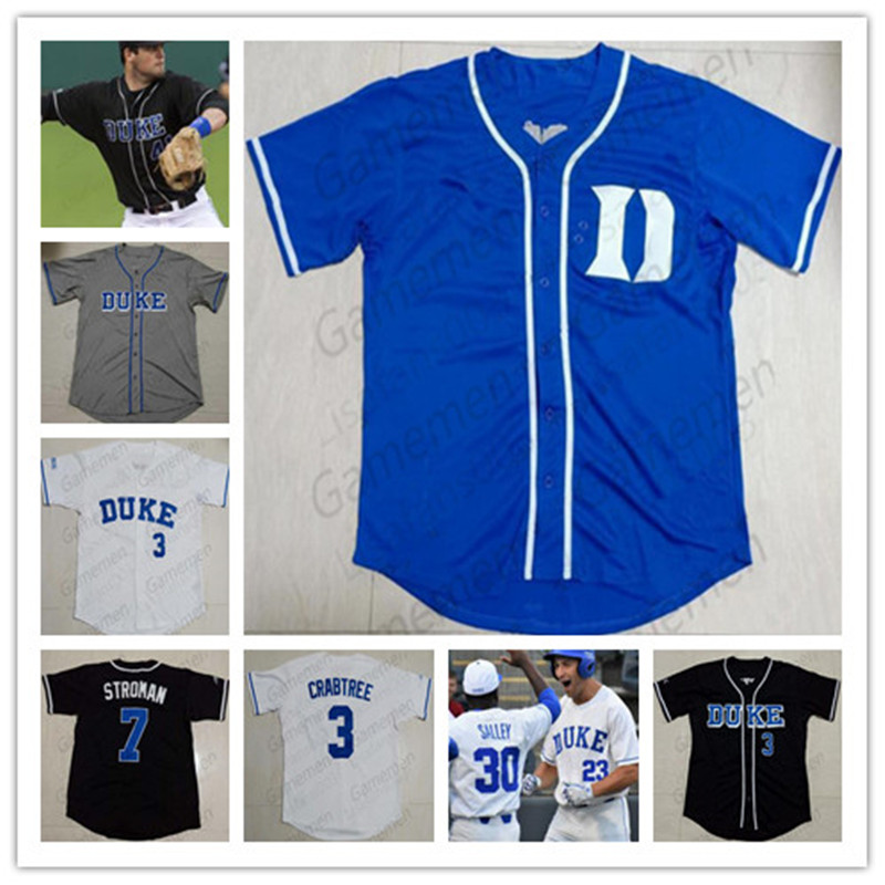 

Custom Duke Blue Devils College Baseball 13 Ryan Day 15 Kennie Taylor Any Name Number White Royal Black Gray Jerseys S-4XL mens women youth kids, Grey