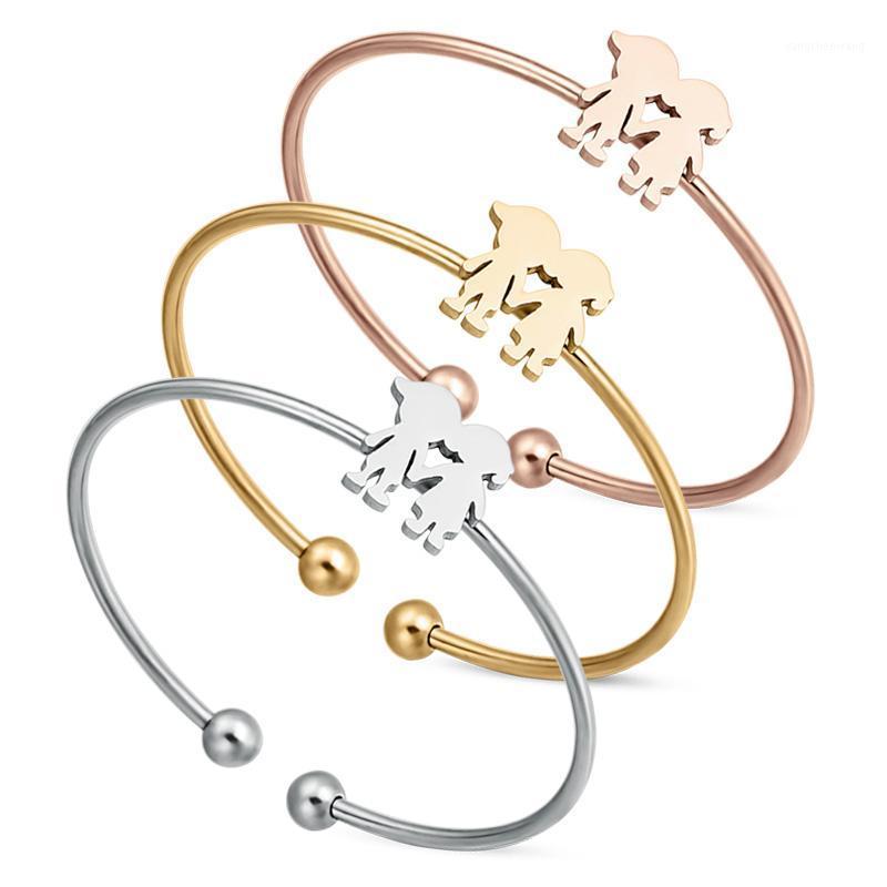 

Fashion Stainless Steel Open Bangles For Women Adjustable Bracelets Charm Jewelry Boy Girl Design Silver/Rose/Gold Color Bangle