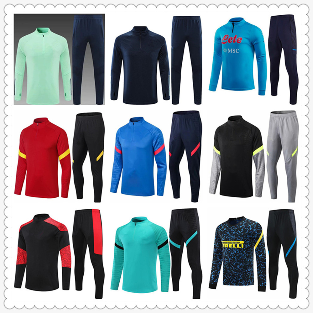 

mens and kids kit soccer tracksuit jersey 2122 football jerseys training jacket chandal futbol survetement foot maillot de retro player version 888